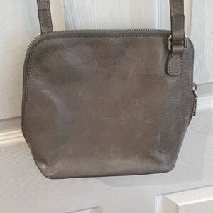 HOBO Elegant Gray Leather Shoulder Bag